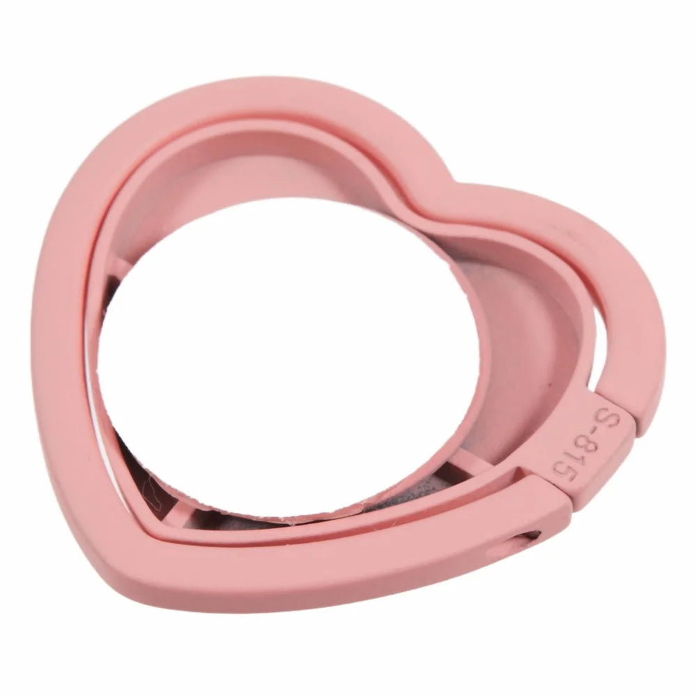 Cell Phone Ring Holder Kickstand Love Heart Shaped Metal Phone Grip - Pink - 4