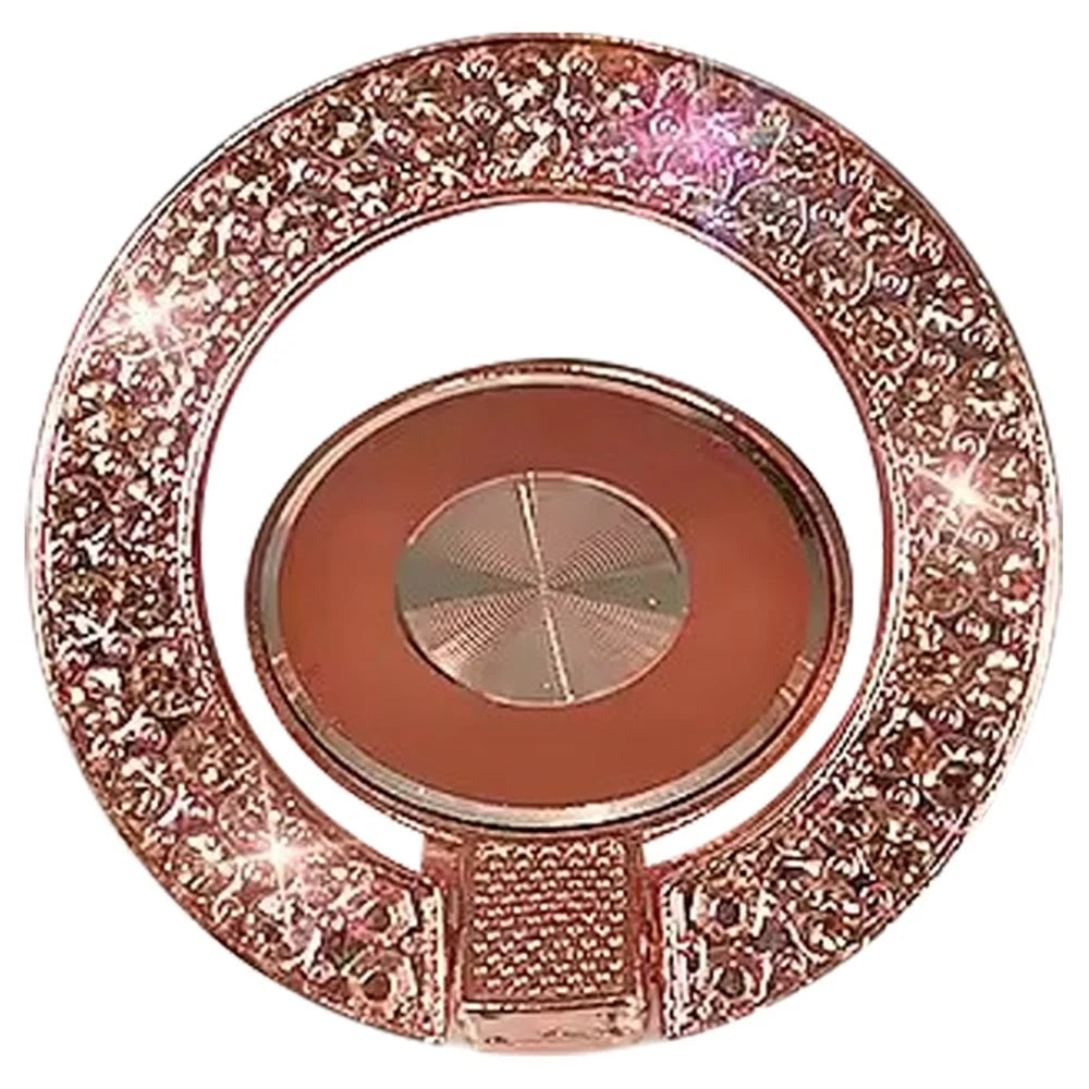 Cell Phone Ring Holder Kickstand Round Metal Rhinestones Finger Grip Loop - Pink - 1