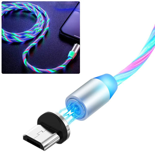 Creative 360° Adsorption Three Color Streamer Micro USB Magnetic Charging Cord - 1