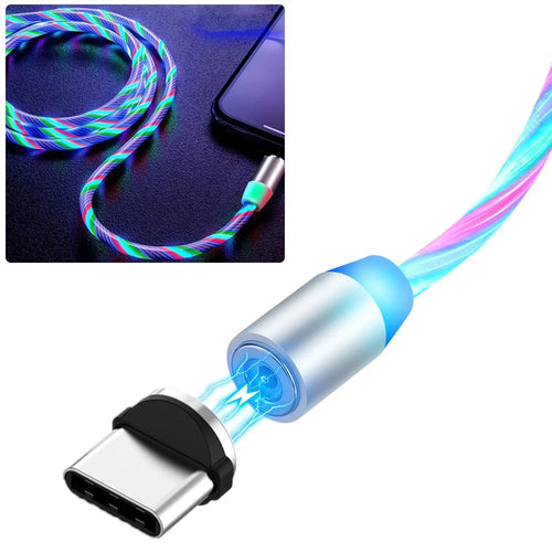 Creative 360° Adsorption Three Color Streamer Type-C Magnetic Charging Cord - 1