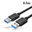 ESSAGER USB3.0 Male to Male Data Cable 0.5m - Black - 1