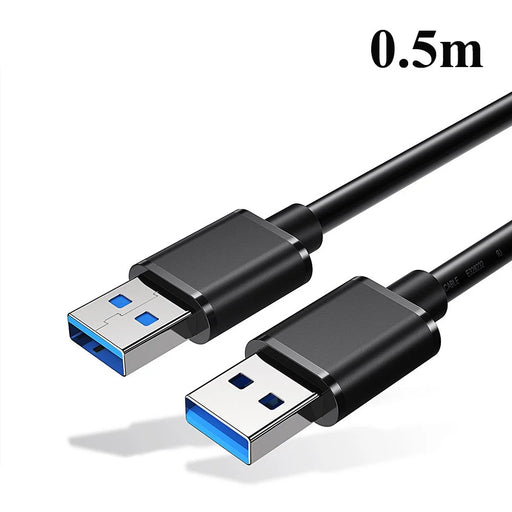 ESSAGER USB3.0 Male to Male Data Cable 0.5m - Black - 1