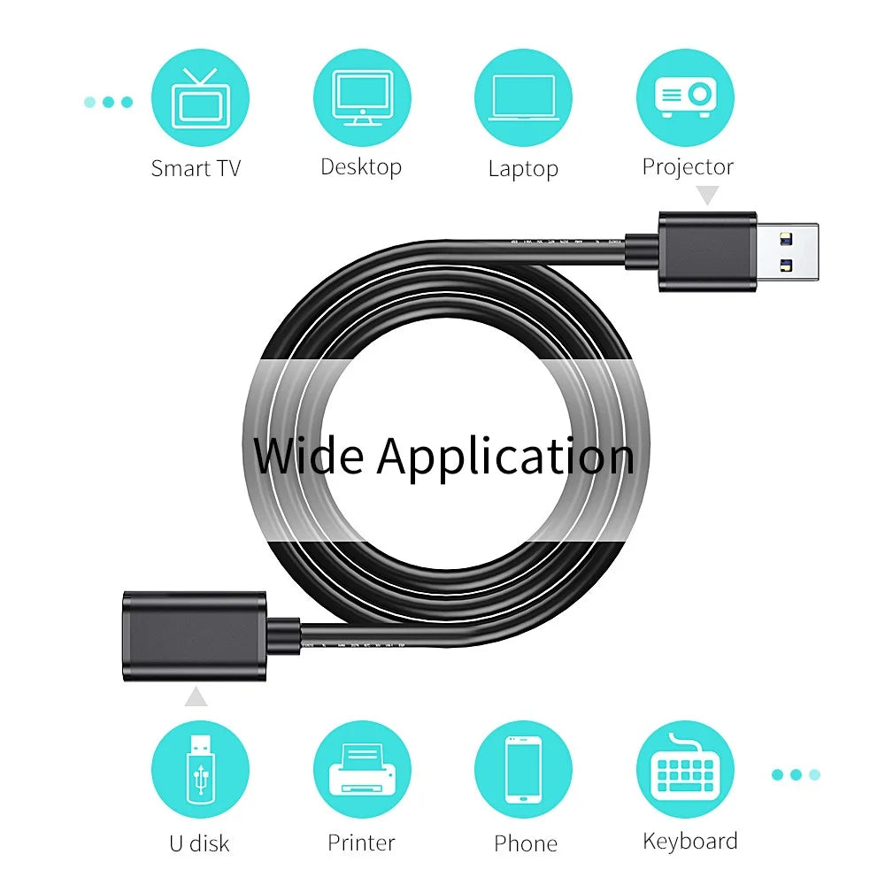 ESSAGER USB 3.0 Male to Female Extension Cable 2M - 3