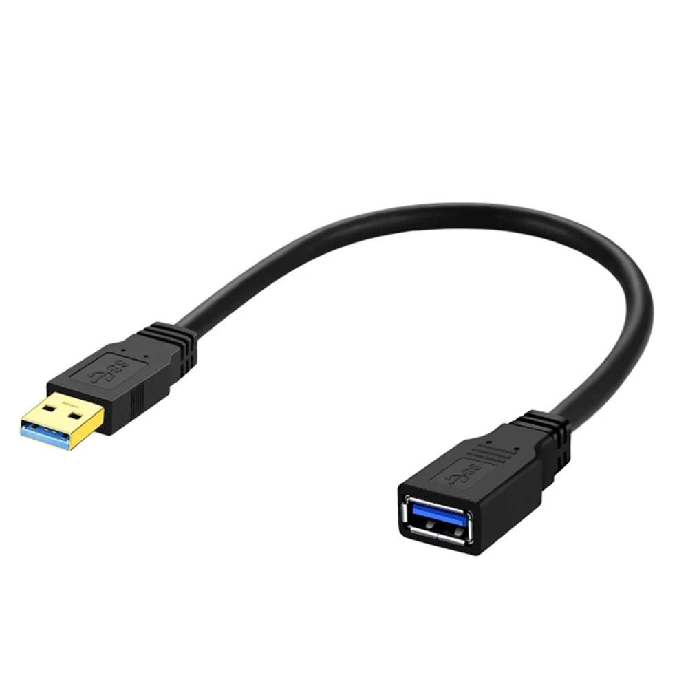 0.3m USB 3.0 Male to Female Extension Cord High Speed PVC Data Transfer Cable - 1