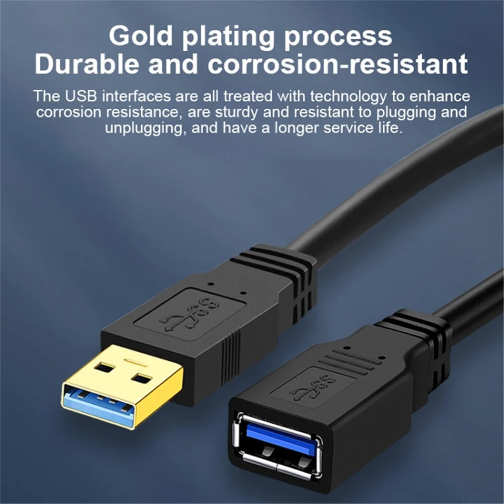 0.3m USB 3.0 Male to Female Extension Cord High Speed PVC Data Transfer Cable - 2