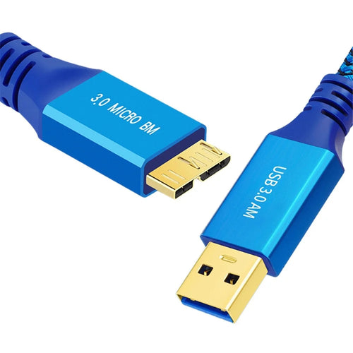 1m USB 3.0 Male to Micro USB 3.0 Male Nylon Braided Cable Data Transfer Charging Cord - 1