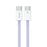 WEKOME WDC-21 1m USB-C to USB-C Charger Cable Nylon Braided 65W Fast Charging Cord - Purple - 1