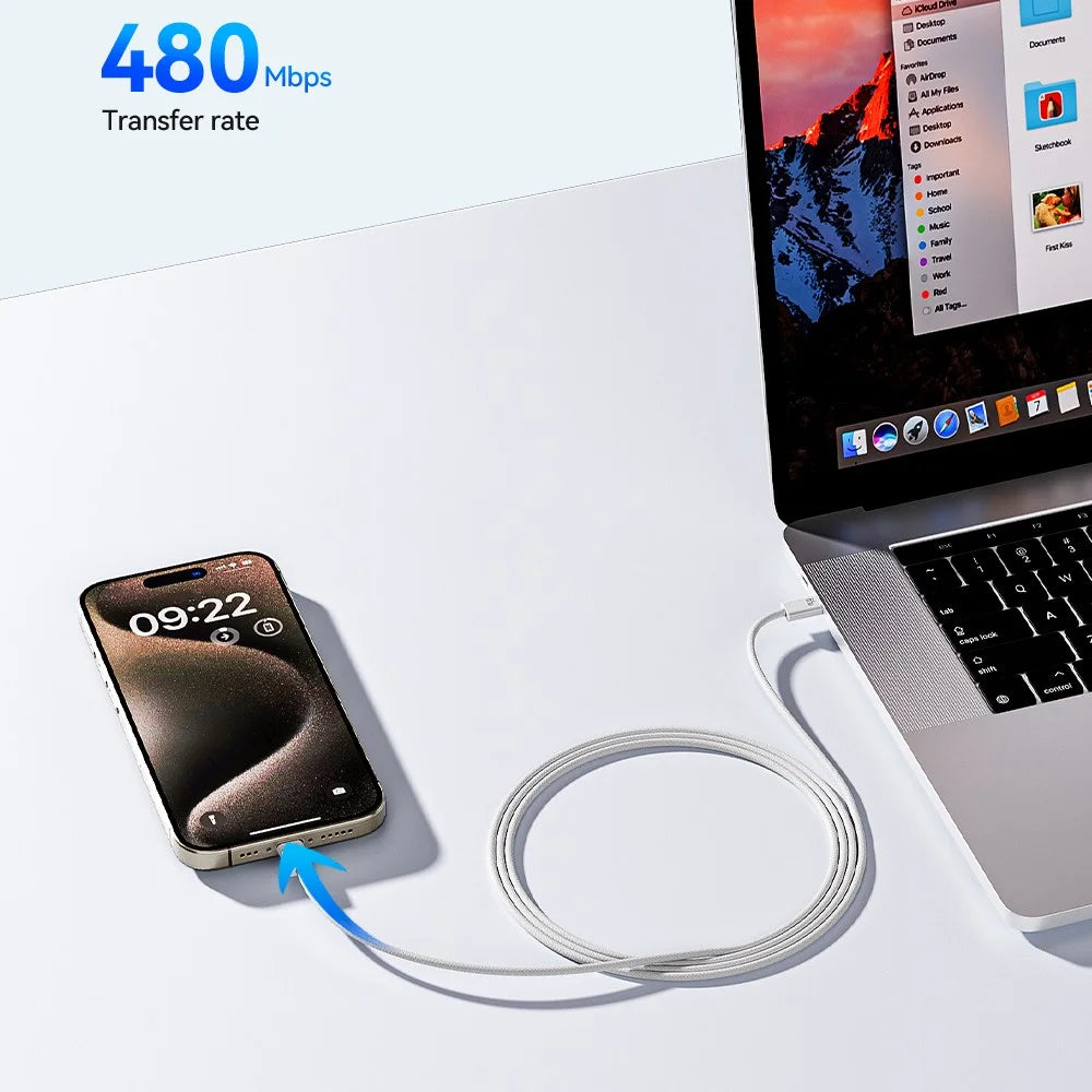 WEKOME WDC-21 1m USB-C to USB-C Charger Cable Nylon Braided 65W Fast Charging Cord - Purple - 4