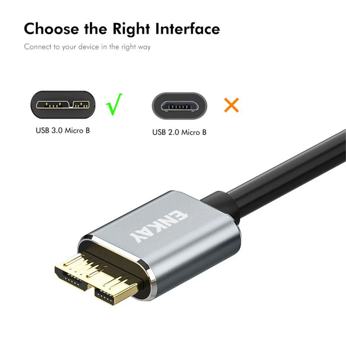 ENKAY HAT PRINCE 1.5m USB 3.1 Type-C to USB 3.0 Micro B Cable for Camera Hard Drive Charging Data Cable - 2
