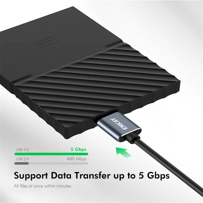 ENKAY HAT PRINCE 1.5m USB 3.1 Type-C to USB 3.0 Micro B Cable for Camera Hard Drive Charging Data Cable - 3