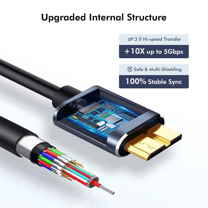 ENKAY HAT PRINCE 1.5m USB 3.1 Type-C to USB 3.0 Micro B Cable for Camera Hard Drive Charging Data Cable - 4