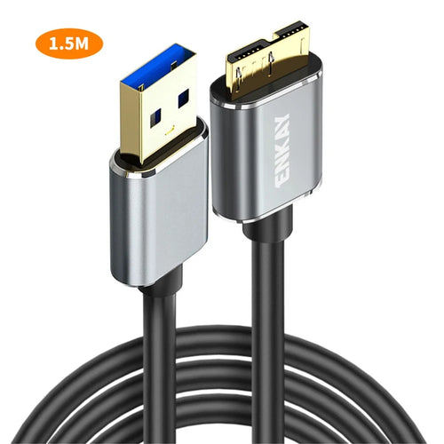 ENKAY HAT PRINCE 1.5m USB 3.0 A to USB 3.0 Micro B Cable Camera Hard Drive Charging Data Cable - 1