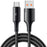 ESSAGER 1m USB-A to Type-C 120W Braided Cable for Xiaomi Phone Fast Charging Data Cable - Black - 1