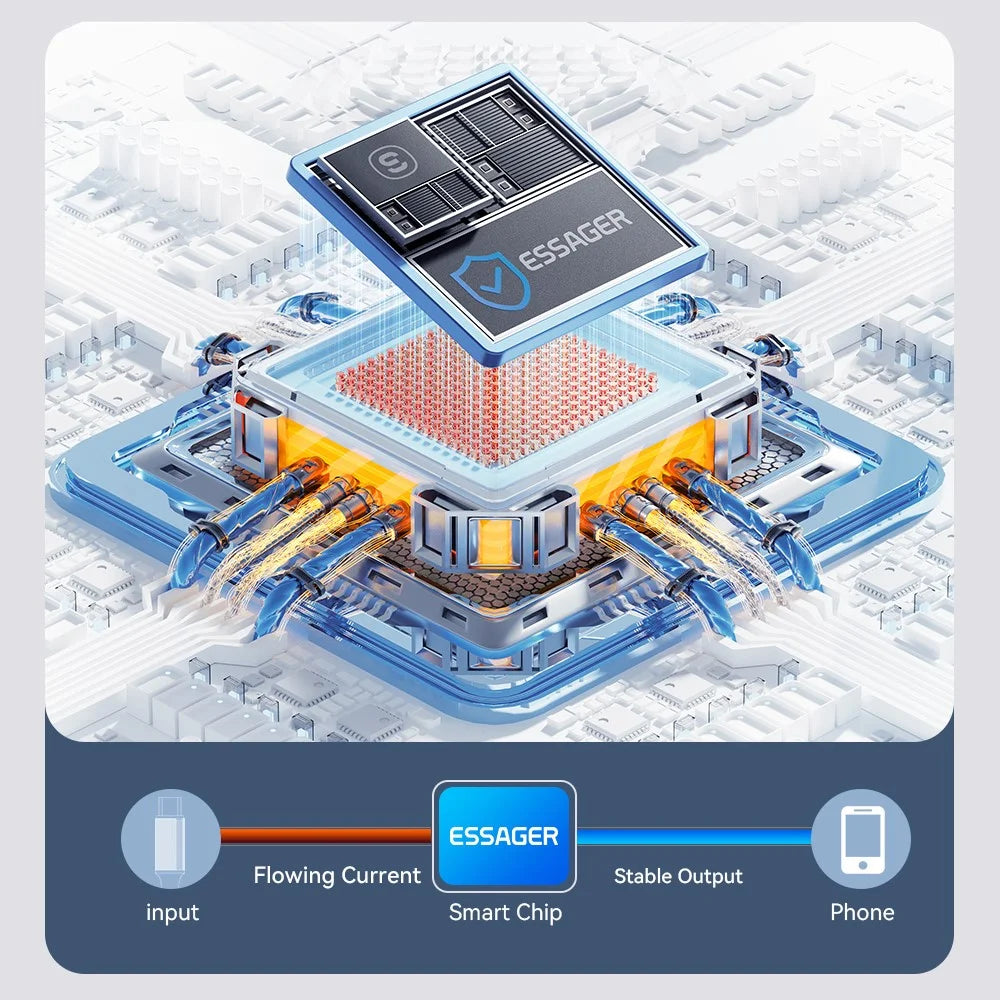 ESSAGER EXC120-HCA0G-P 2m USB-A to Type-C for Xiaomi Fast Charging 120W Digital Display Data Cable - 4
