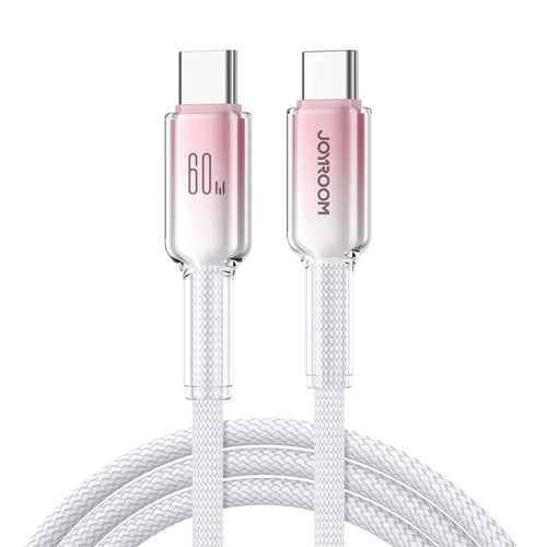 JOYROOM S-A42 1.2m Type-C to Type-C PD 60W Fast Charging Cable Data Transmission Cord for iPhone 16-15 Series - White - 1