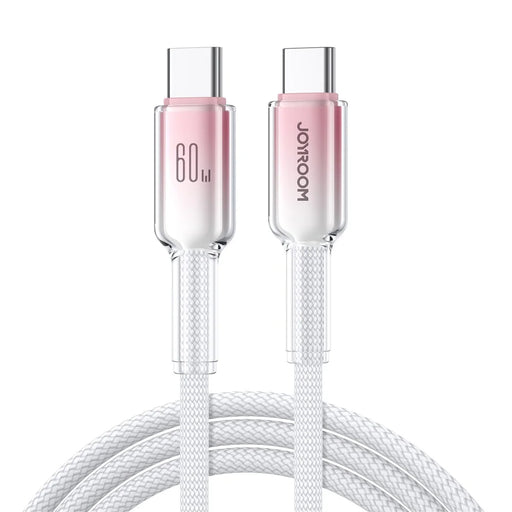 JOYROOM S-A42 1.2m Type-C to Type-C PD 60W Fast Charging Cable Data Transmission Cord for iPhone 16-15 Series - White - 1