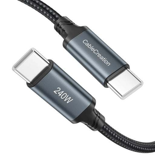 CABLECREATION CC1305 3.05m Type-C to Type-C 240W Braided Data Cable Phone Laptop Fast Charging Cord - 1