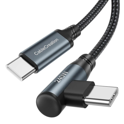 CABLECREATION CC1306 0.91m Type-C to Elbow Type-C 240W Fast Charging Nylon Braided Data Cable - 1