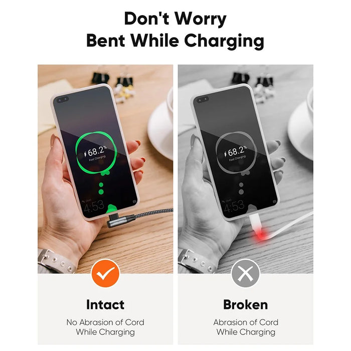 CABLECREATION CC1306 0.91m Type-C to Elbow Type-C 240W Fast Charging Nylon Braided Data Cable - 3