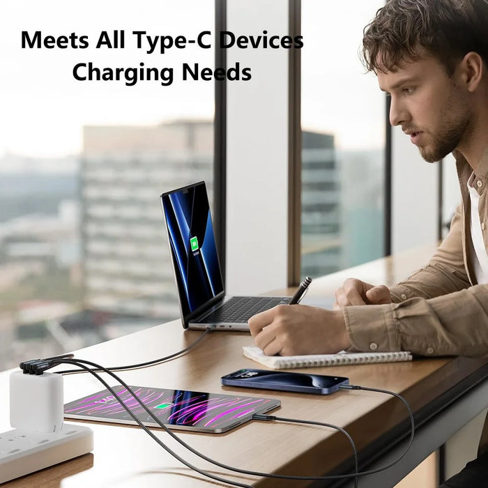 CABLECREATION CC1306 0.91m Type-C to Elbow Type-C 240W Fast Charging Nylon Braided Data Cable - 5