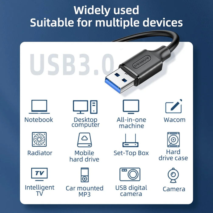 MINDPURE US101 3m High Speed Bi-Directional Data Transfer USB 3.0 Male to Male Extension Cable - 3