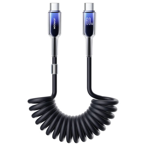 JOYROOM S-A43 1.5m Coiled Cable Type-C to Type-C 60W Fast Charging Spring Data Cord for iPhone 16-15 Series - Black - 1
