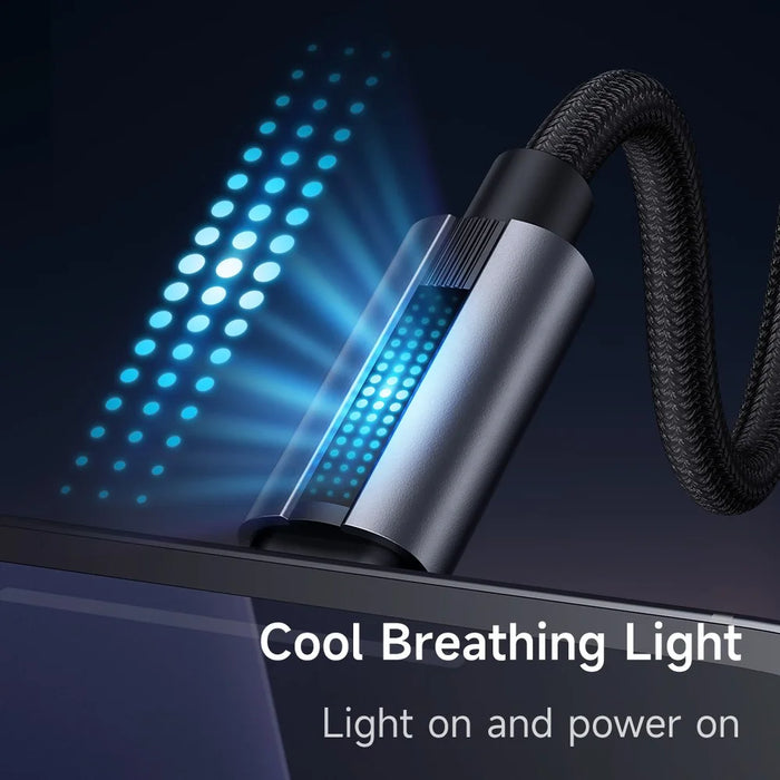 MCDODO CA-5180 1.2m USB-A to Type-C 6A 100W Charging Data Cable with Breathing Light - Black - 3