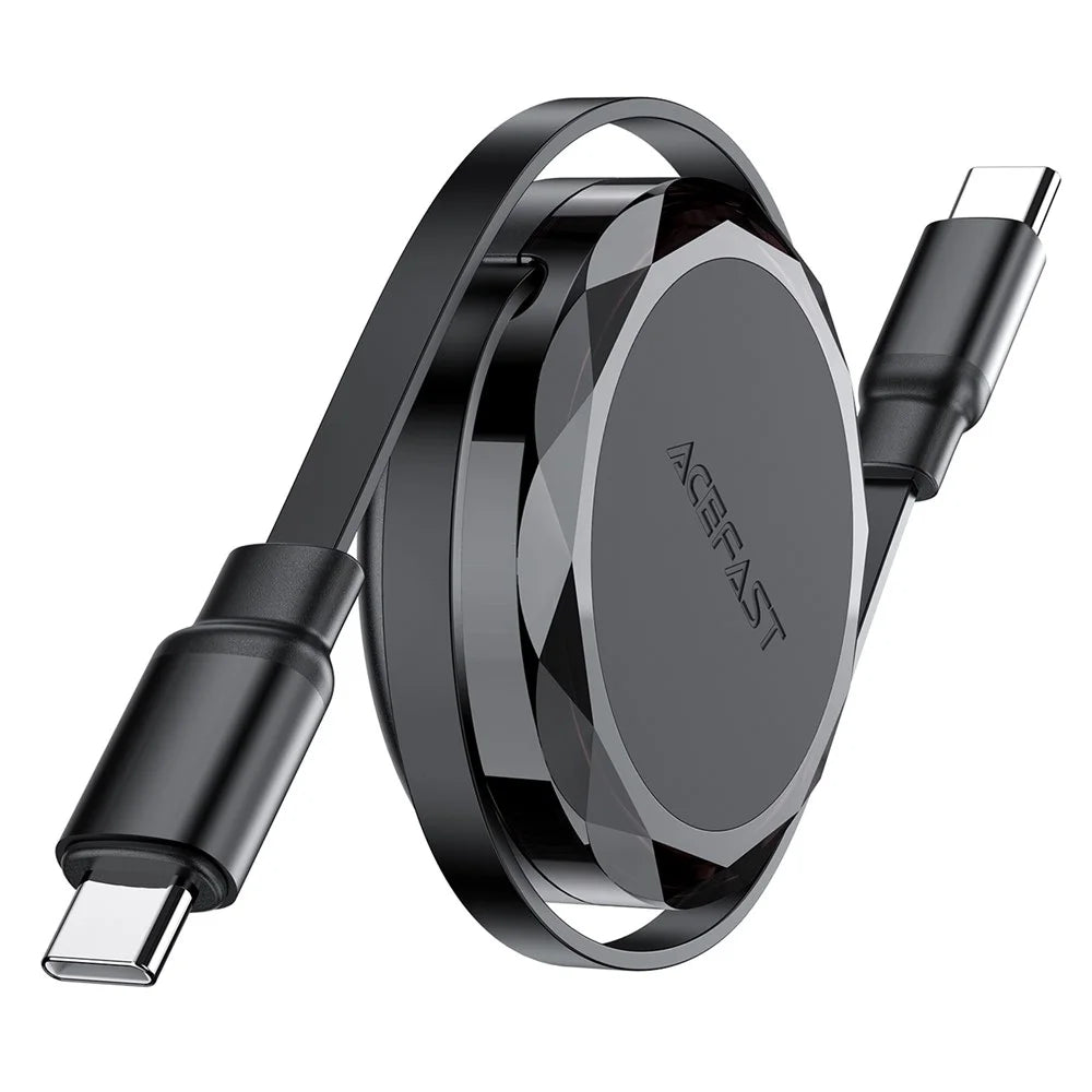 ACEFAST C13-03 0.8m USB-C to USB-C 60W Charging Cable Dual-Way Retractable Data Cable - 1