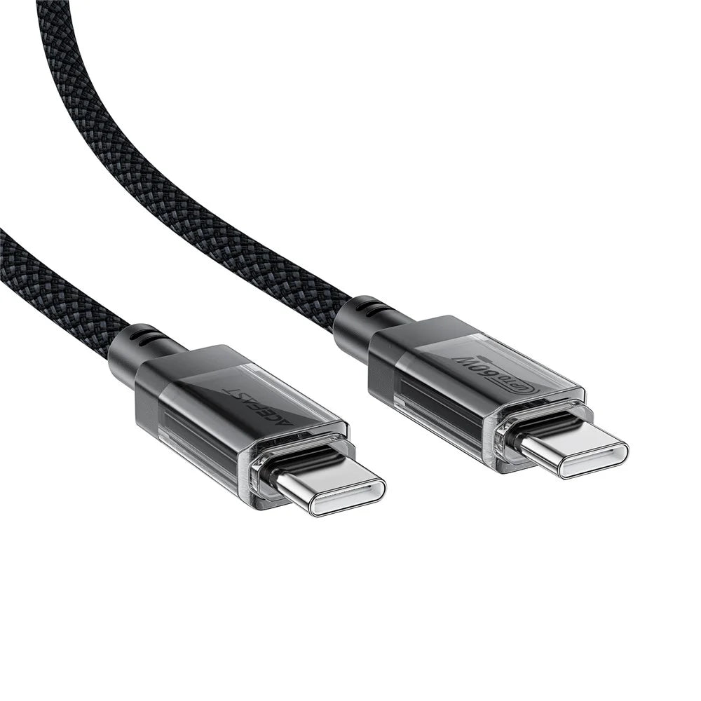 ACEFAST C12-03 1.2m USB-C to USB-C 60W Fast Charging Cable Clear Connector Braided Data Cable - 1