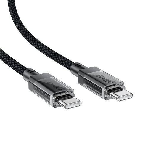 ACEFAST C12-03 1.2m USB-C to USB-C 60W Fast Charging Cable Clear Connector Braided Data Cable - 1