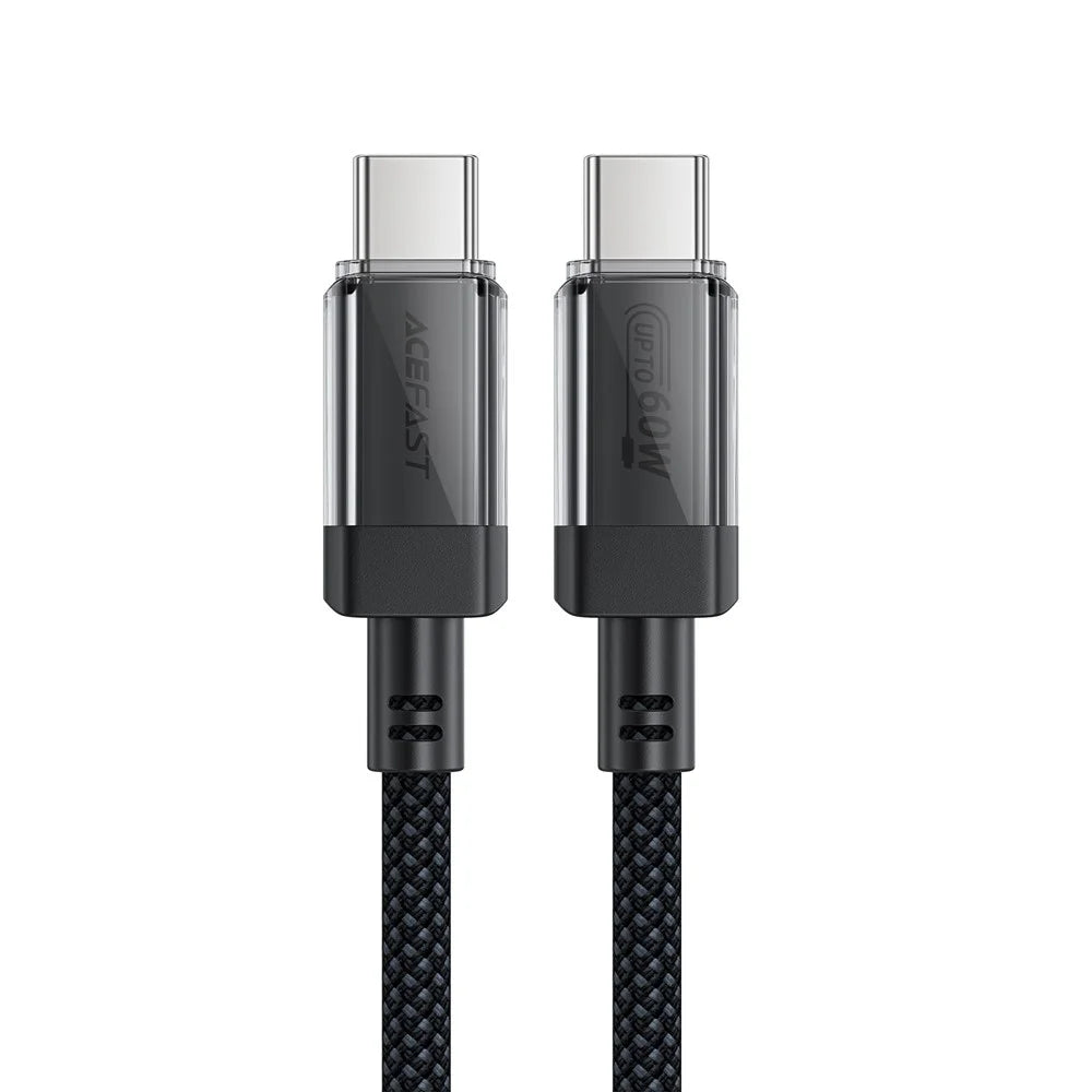 ACEFAST C12-03 1.2m USB-C to USB-C 60W Fast Charging Cable Clear Connector Braided Data Cable - 4