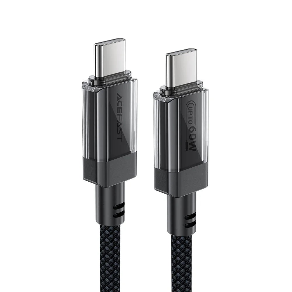 ACEFAST C12-03 1.2m USB-C to USB-C 60W Fast Charging Cable Clear Connector Braided Data Cable - 5