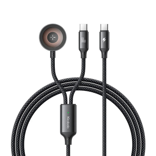 MCDODO CA-2200 1.2m Type-C to Type-C 60W Charging Cable with Wireless Charger for Apple Watch - 1