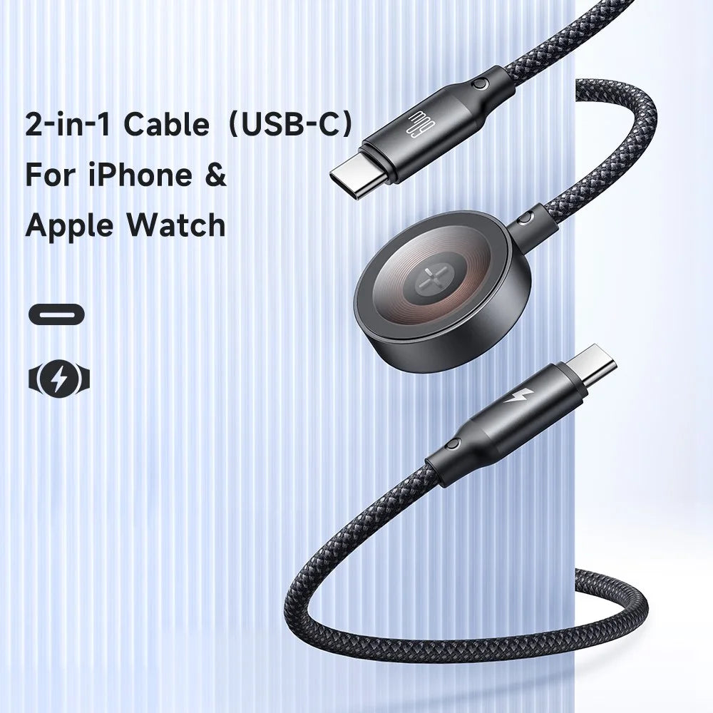 MCDODO CA-2200 1.2m Type-C to Type-C 60W Charging Cable with Wireless Charger for Apple Watch - 2