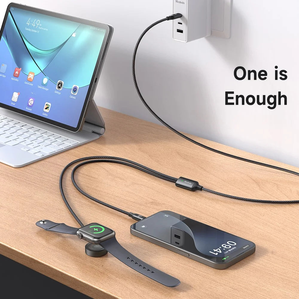 MCDODO CA-2200 1.2m Type-C to Type-C 60W Charging Cable with Wireless Charger for Apple Watch - 4