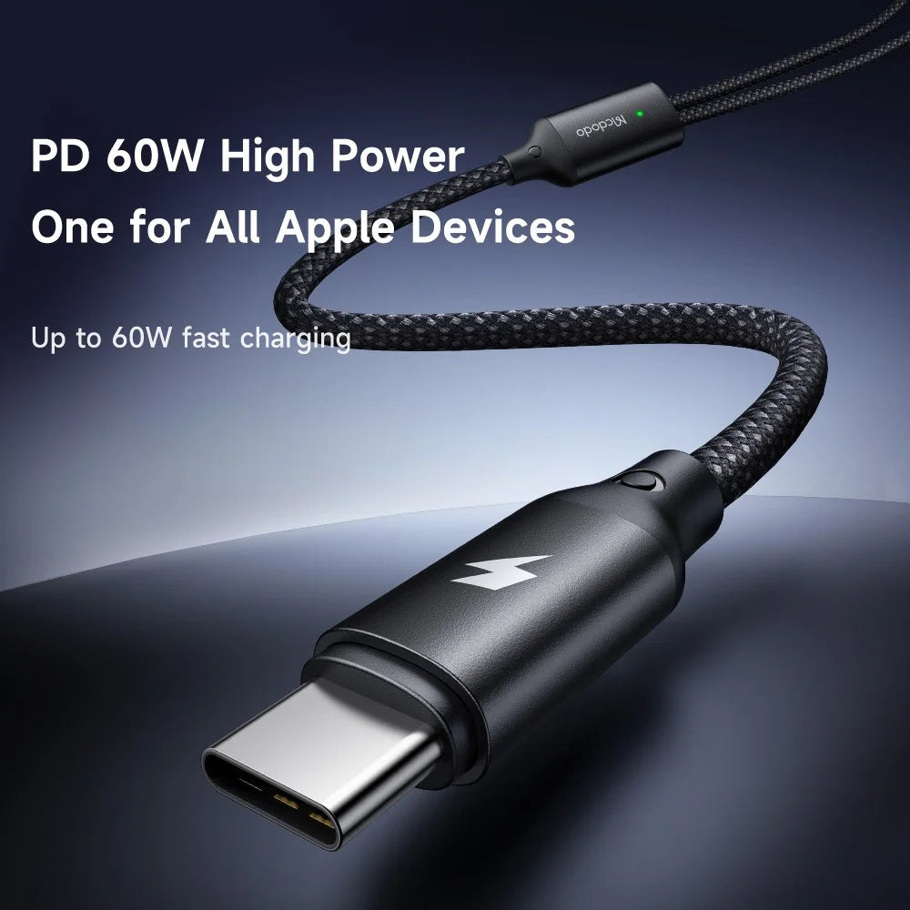 MCDODO CA-2200 1.2m Type-C to Type-C 60W Charging Cable with Wireless Charger for Apple Watch - 5
