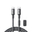 JOYROOM S-A50 1.2m Type-C to Type-C 60W Fast Charging Data Cable with Magnetic Cable Holder for iPhone 16-15 Series - Dark Grey - 1