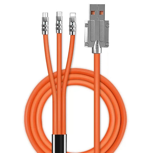 3-in-1 Type-C + iP + Micro Splitter Charging Cable 240W Fast Charger Wire, Length: 1m - 1