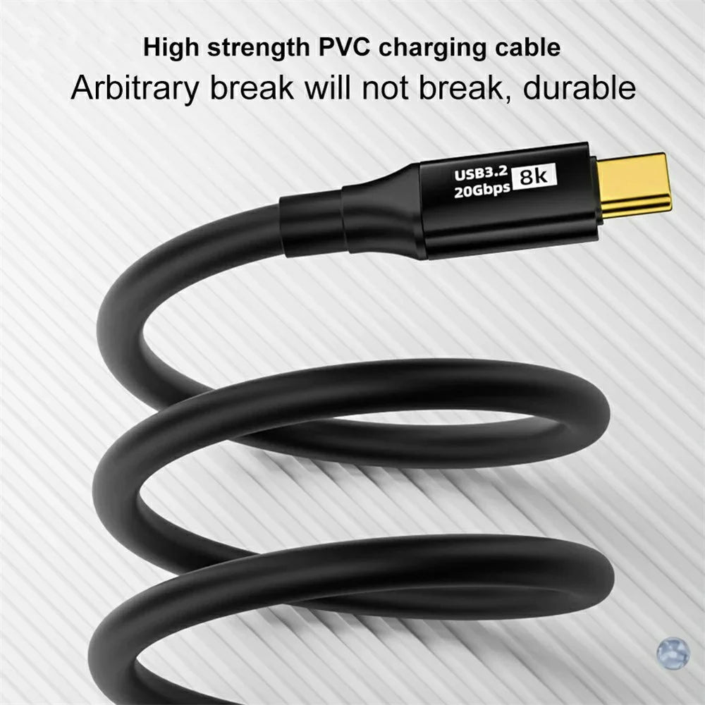 5m USB 3.2 Type-C PD 100W Fast Charging Cable 20Gbps Transmission 8K / 60Hz Screen Projection Wire - 3