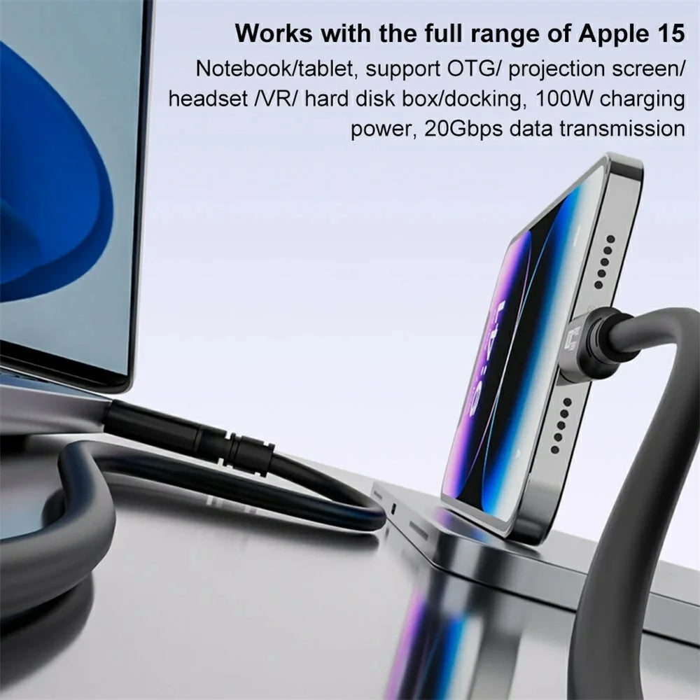 5m USB 3.2 Type-C PD 100W Fast Charging Cable 20Gbps Transmission 8K / 60Hz Screen Projection Wire - 4
