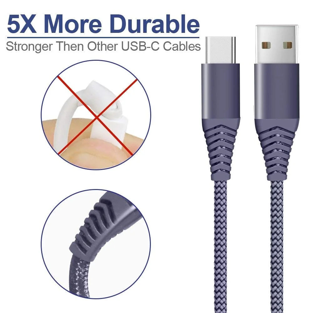 For iPhone 15 Series USB 3.0 to USB-C Fast Charging Nylon Braid Charging Cable, 1.2m - Grey - 4