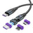 USLION US0203 1m Type-C to iP / Type-C / Micro Rotatable Connector Magnetic Charging Cable 240W Data Cable - 1