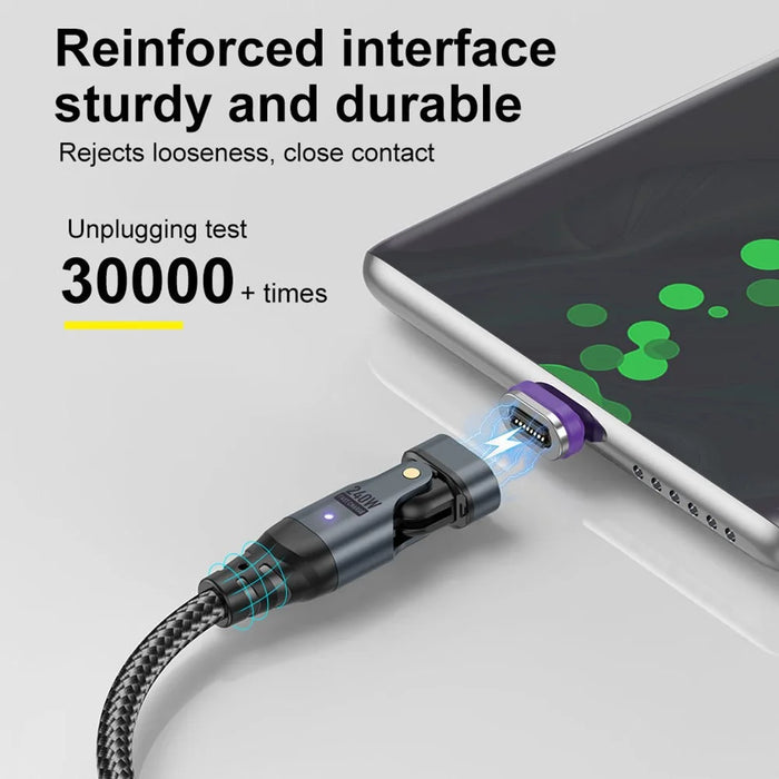 USLION US0203 1m Type-C to iP / Type-C / Micro Rotatable Connector Magnetic Charging Cable 240W Data Cable - 7