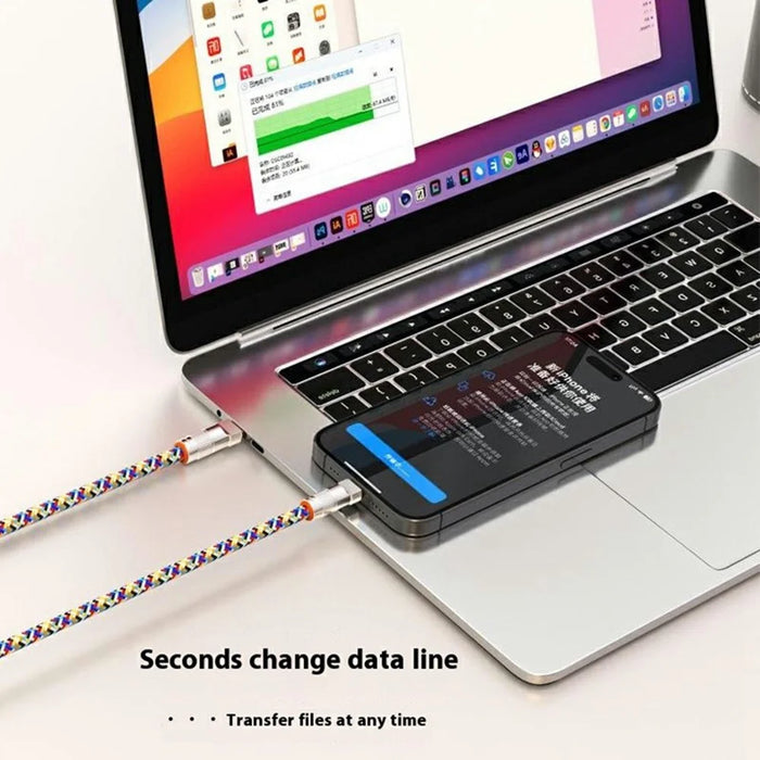 90cm 2-in-1 PD 66W Type-C Charging Cable Cell Phone Neck Lanyard Data Cable with Zinc Alloy Buckle, Tether Tab - Dark Purple - 3