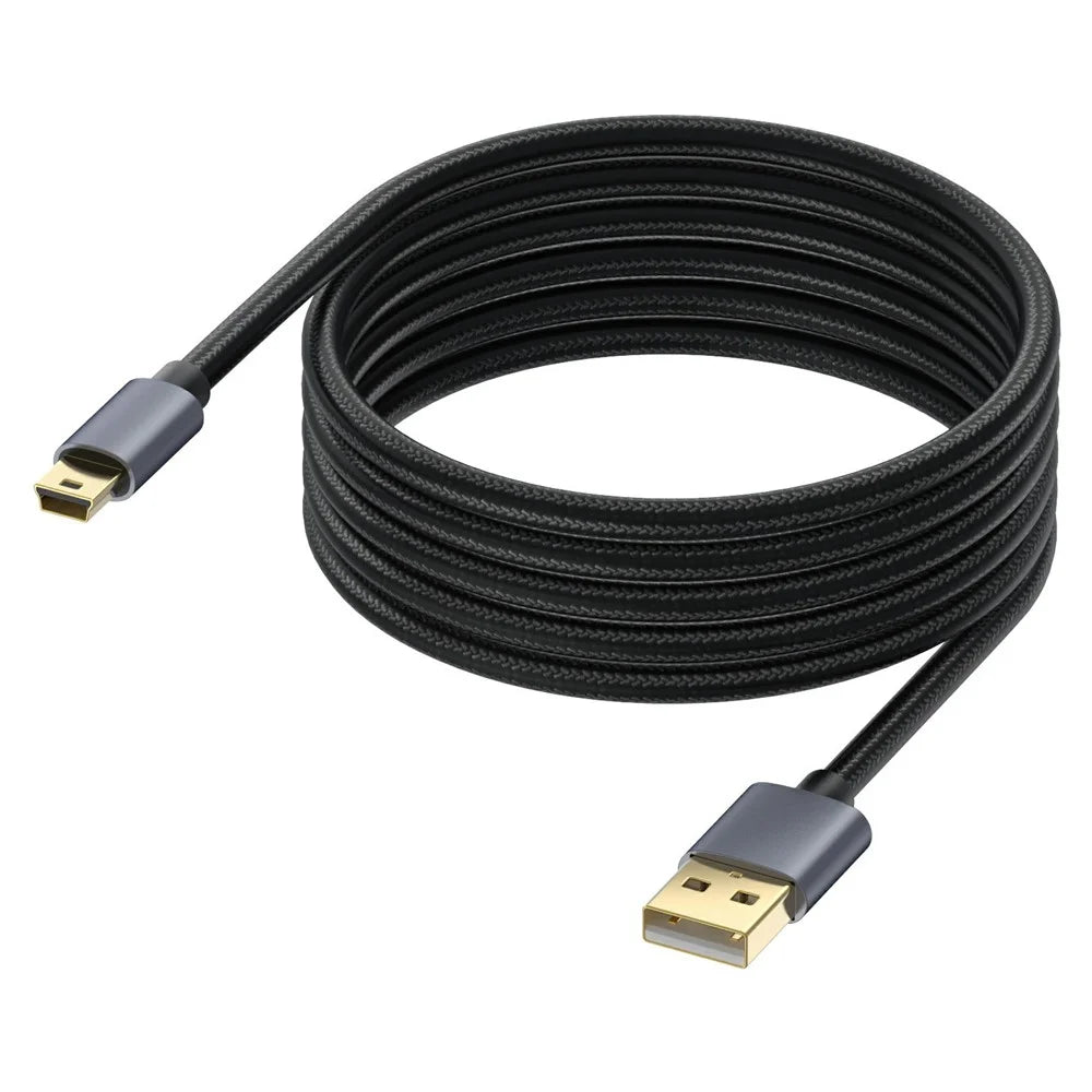 10m USB 2.0 to Mini B Male Charger Cord USB Mini to USB Charging Cable for PS3 Controller / MP3 Player / Camera - 1