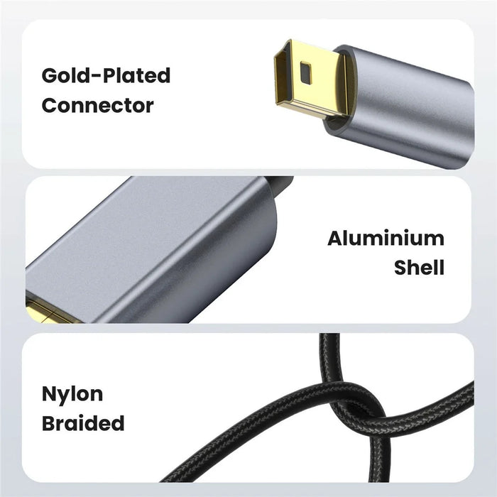 1.8m USB 2.0 to Mini B Male Charger Cord USB Mini to USB Charging Cable for PS3 Controller  /  MP3 Player  /  Camera - 2