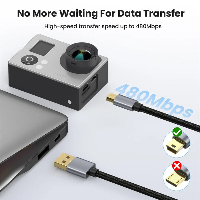 1.8m USB 2.0 to Mini B Male Charger Cord USB Mini to USB Charging Cable for PS3 Controller  /  MP3 Player  /  Camera - 6