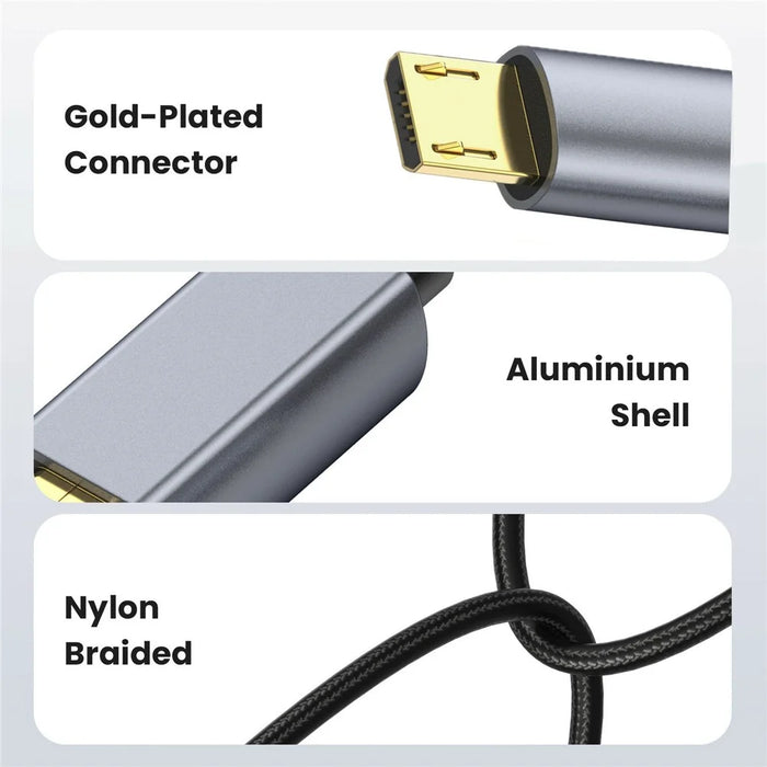 0.3m 480Mbps USB A to Micro Charge and Sync USB Cable for Samsung Galaxy J7 / S7 / S6 / Kindle Fire HD Tablets / PS4 - 3
