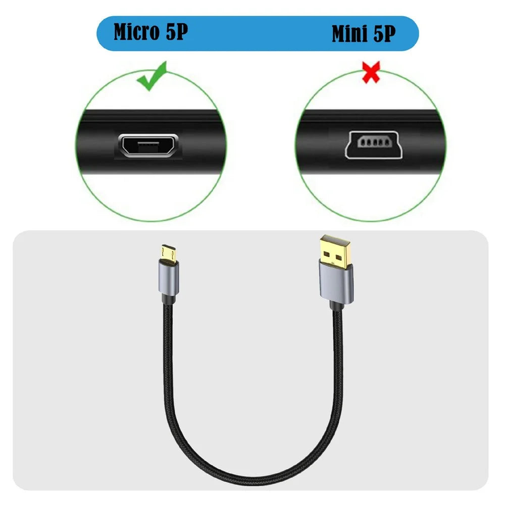 0.3m 480Mbps USB A to Micro Charge and Sync USB Cable for Samsung Galaxy J7 / S7 / S6 / Kindle Fire HD Tablets / PS4 - 5