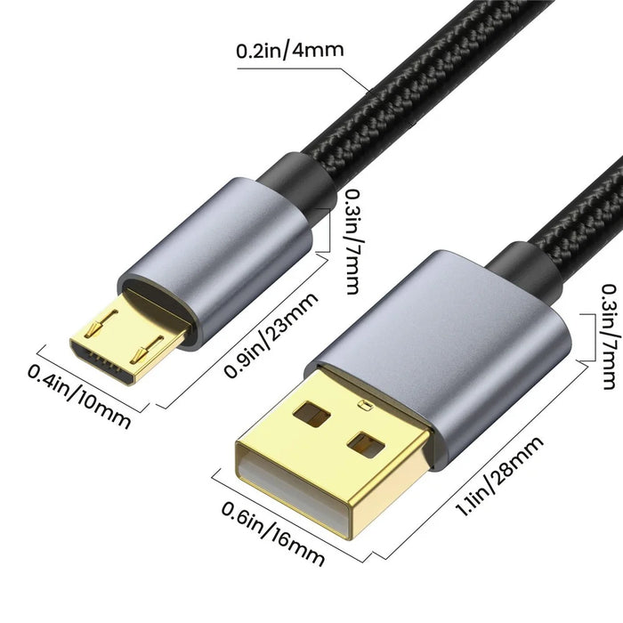 1.8m 480Mbps USB A to Micro Charge and Sync USB Cable for Samsung Galaxy J7 / S7 / S6 / Kindle Fire HD Tablets / PS4 - 7